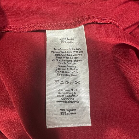 Eddie Bauer Travex Dress Womens Medium Aster Crossover Pockets Maroon Deep Red - Picture 7 of 7